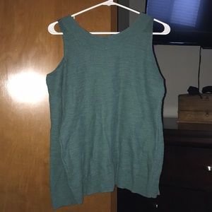 Express teal cold shoulder top